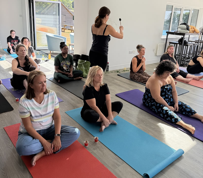 Aqua sounds mini retreat - women on yoga mats
